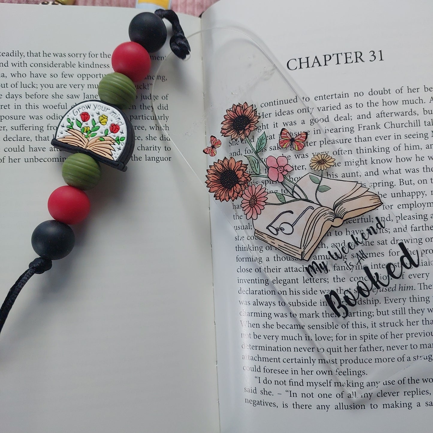 Grow your mind set, book mark pen and keychain