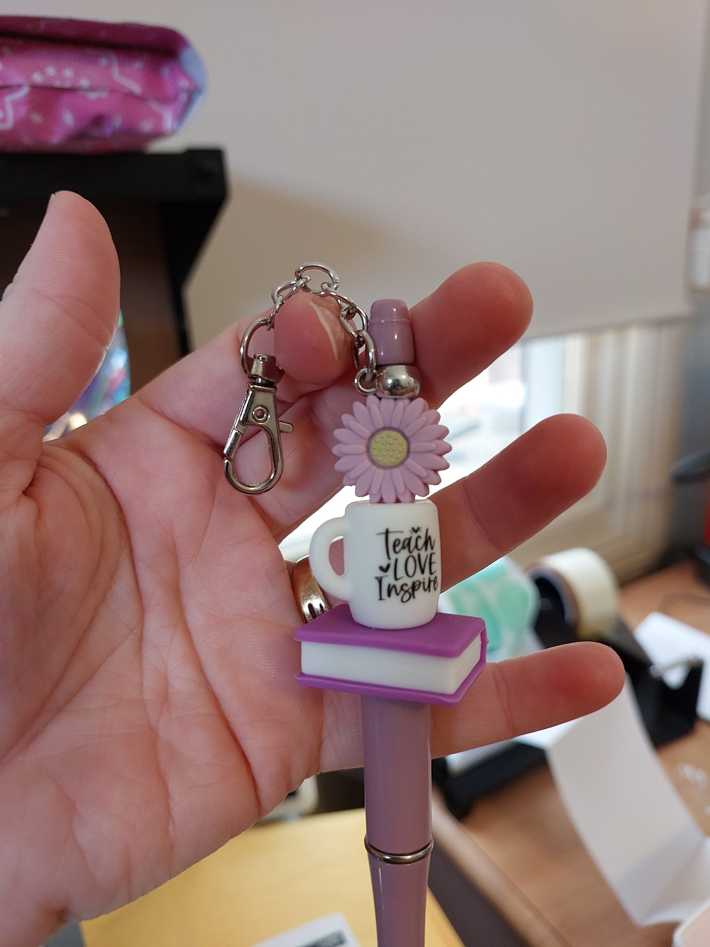 Teachers pen with chain and clip