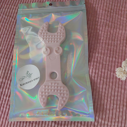 Silicone Teether Spanner (light pink)