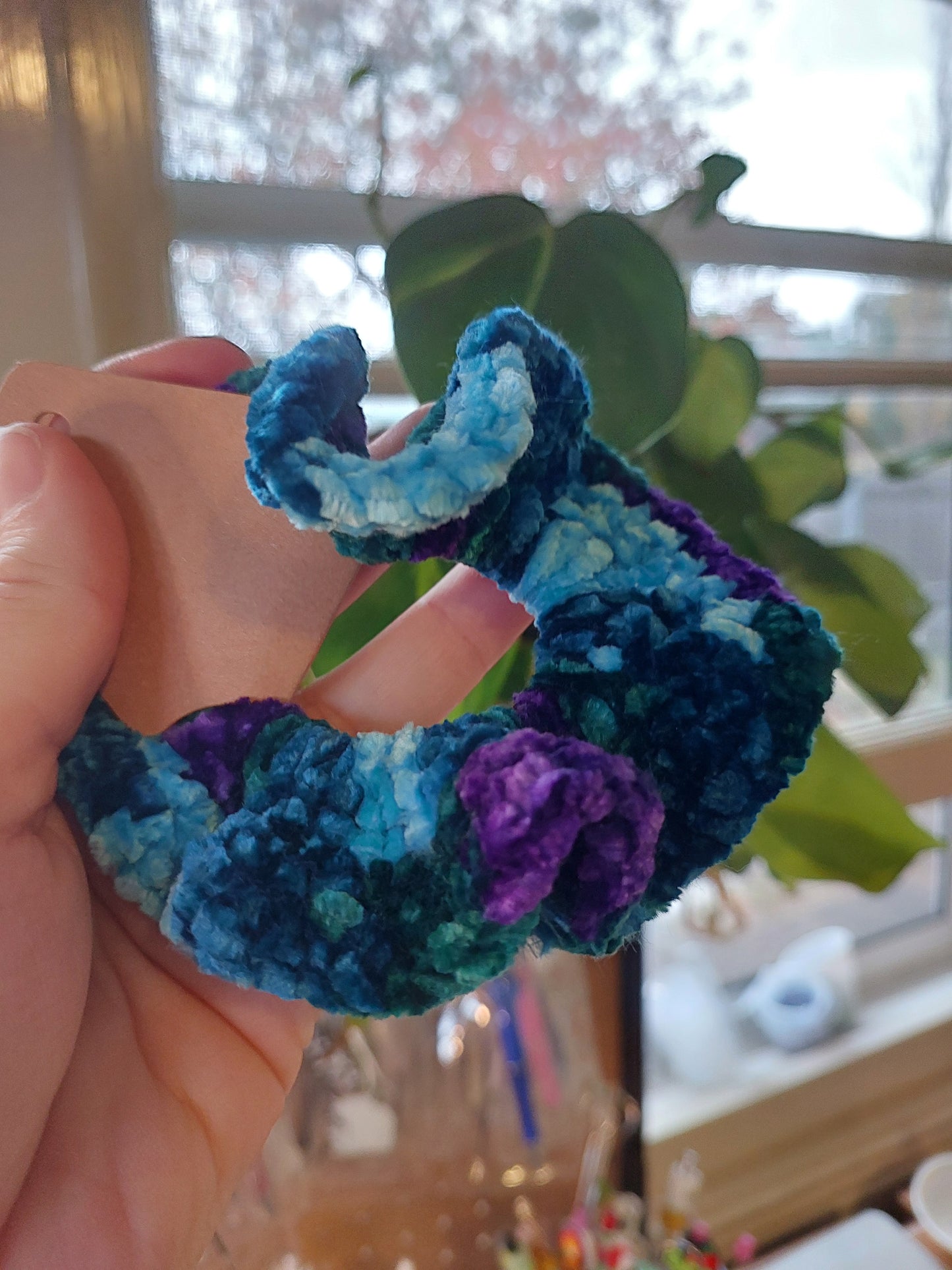 Three crochet SCRUNCHIES