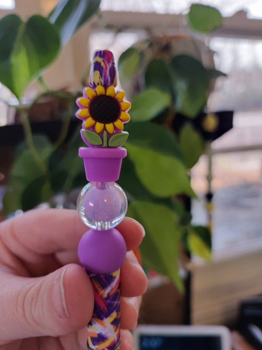 Purple Flower pot Pen