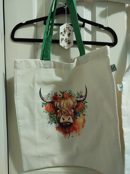 Highland cow tote bag