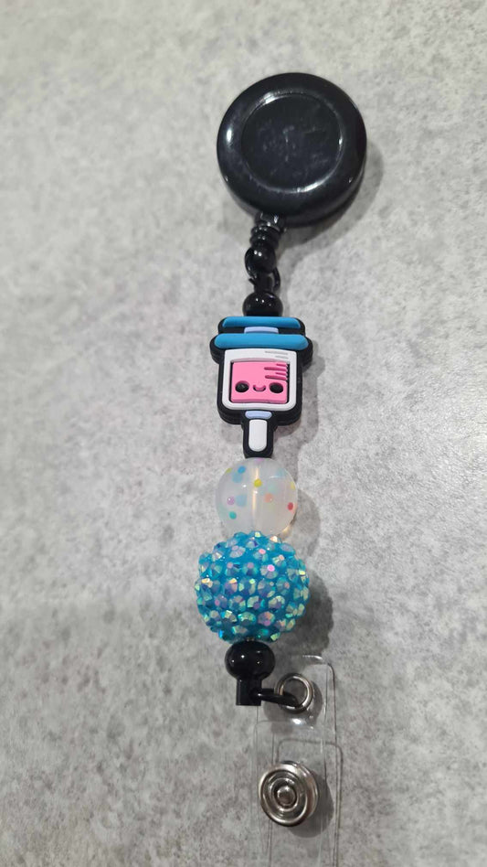 Silicone beaded bar Badge reel