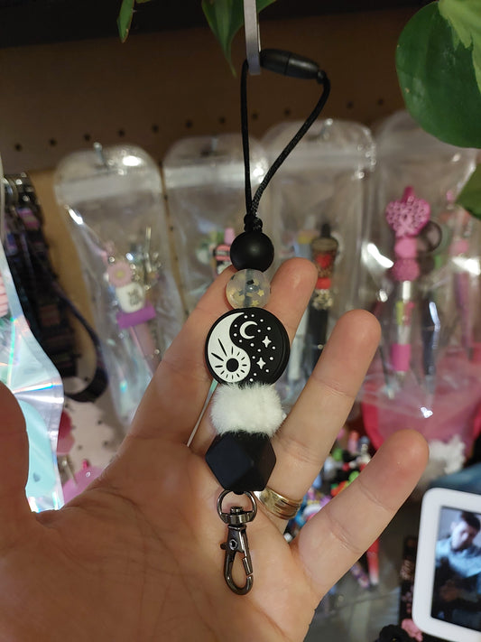 Black peace car charm