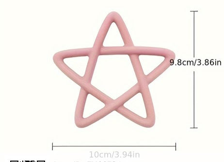 Pink silicone teether star